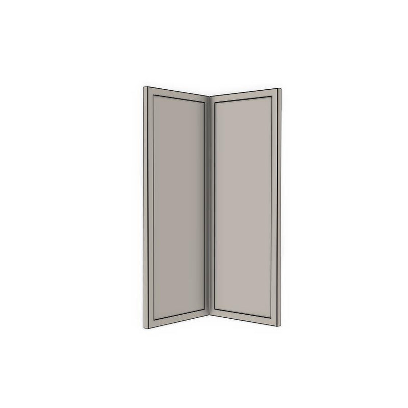 Corner Base Cabinet Doors (2pk) (316x717mm) - Slim Shaker - Unpainted (Raw), line drawing