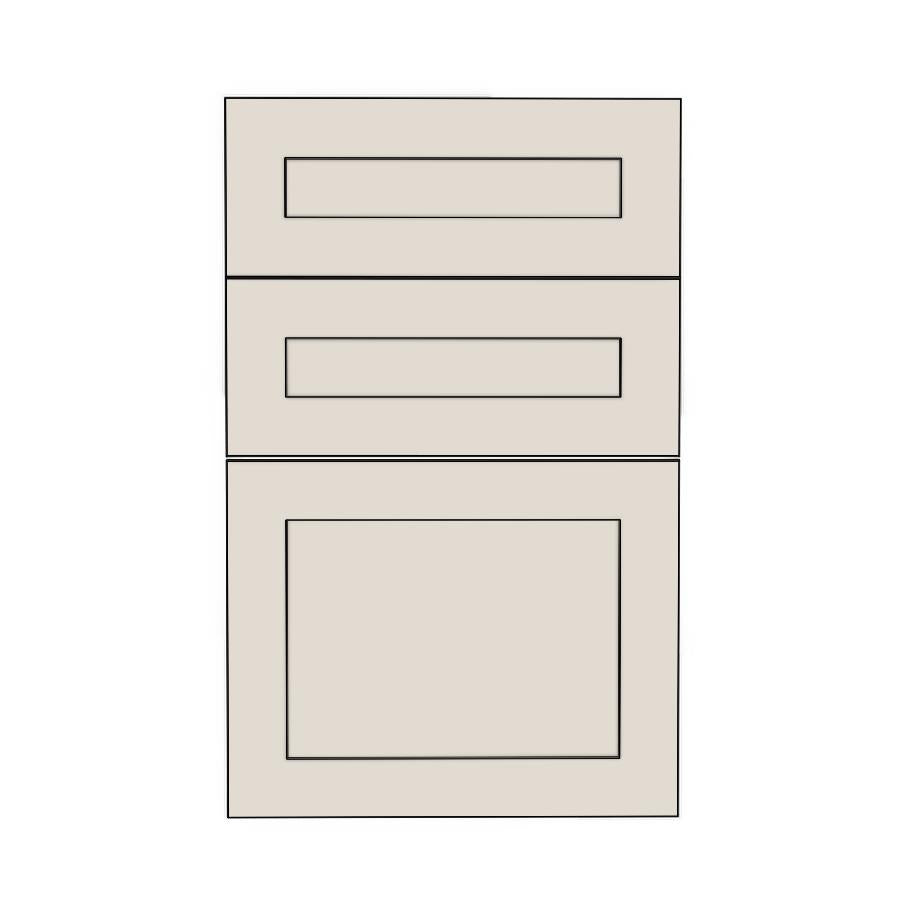 450mm 3 Drawer Panels (447x357mm, 447x177mm) - Shaker - Unpainted (Raw), line drawing