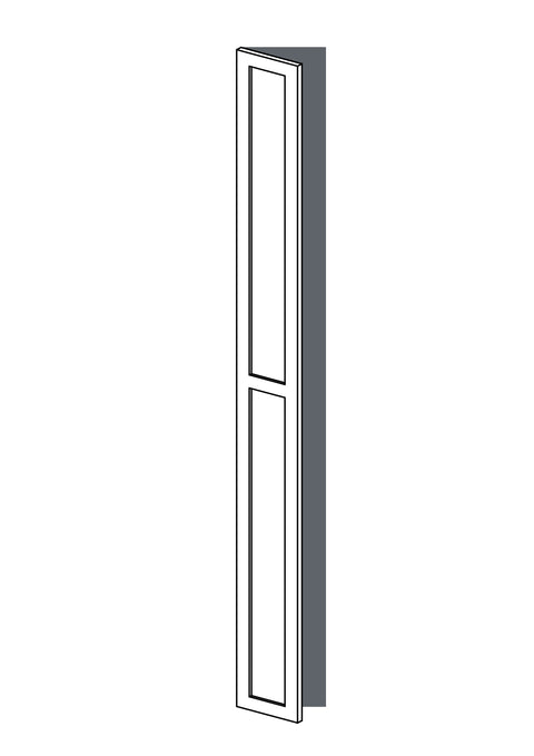 25x235 - Left Hung - Shaker (With Center Rail) - Unpainted (Raw) - PAX, line drawing