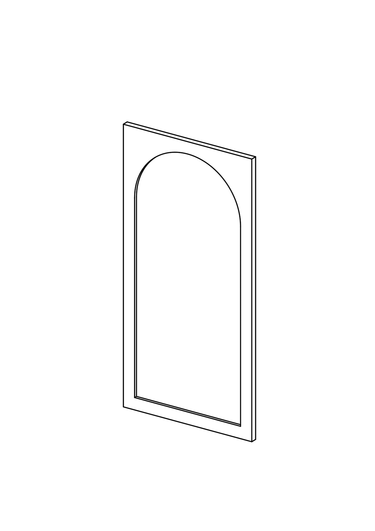 45x80 - Dishwasher - Arch - Painted (2Pac Poly) - METOD Door, line drawing