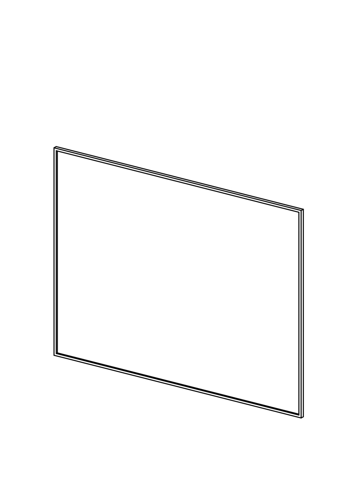 80x60 Drawer -  Slim Shaker - Painted (2Pac Poly) - METOD, line drawing