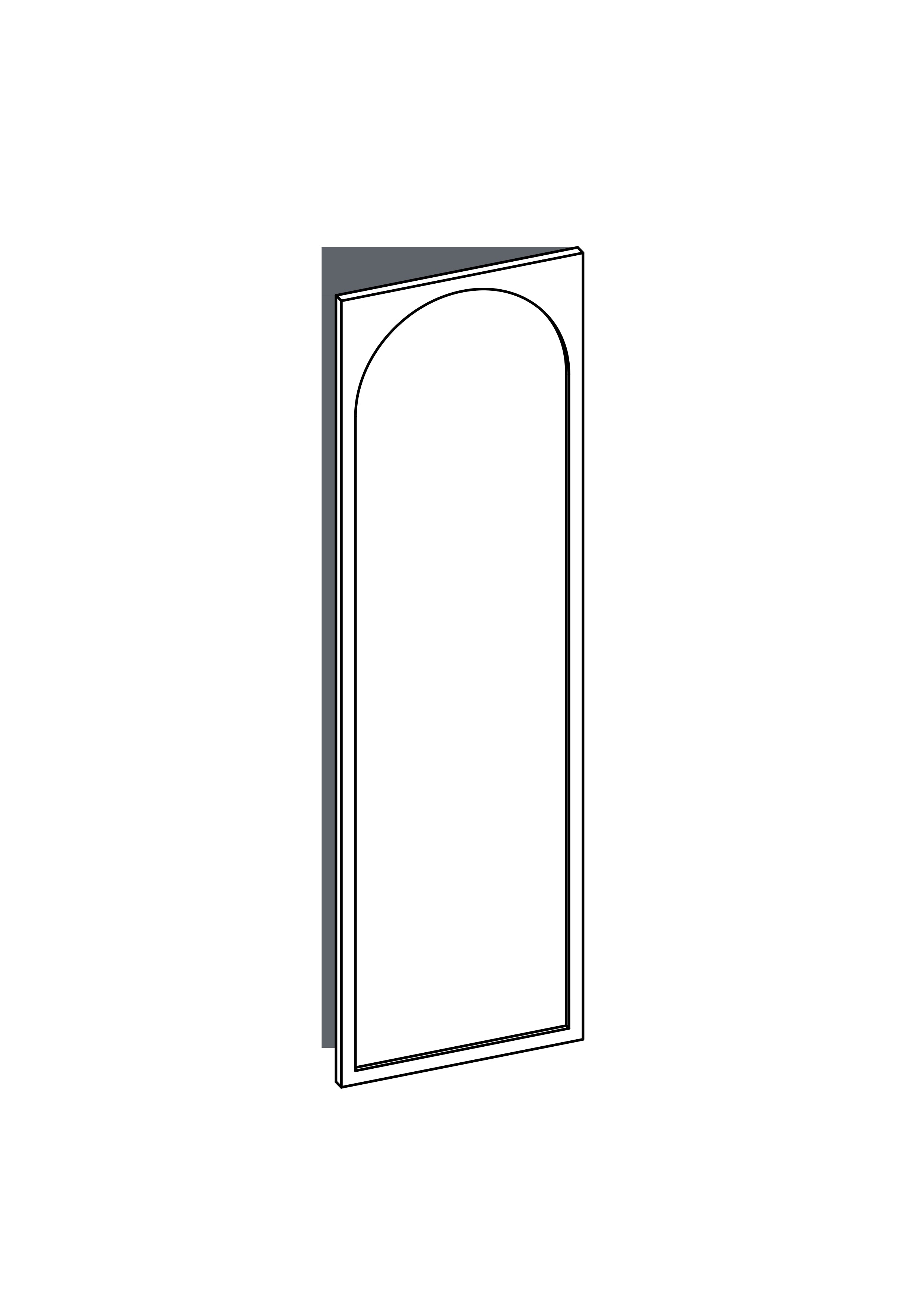 60x200 - Right Hung - Arch - Painted (2Pac Poly) - METOD