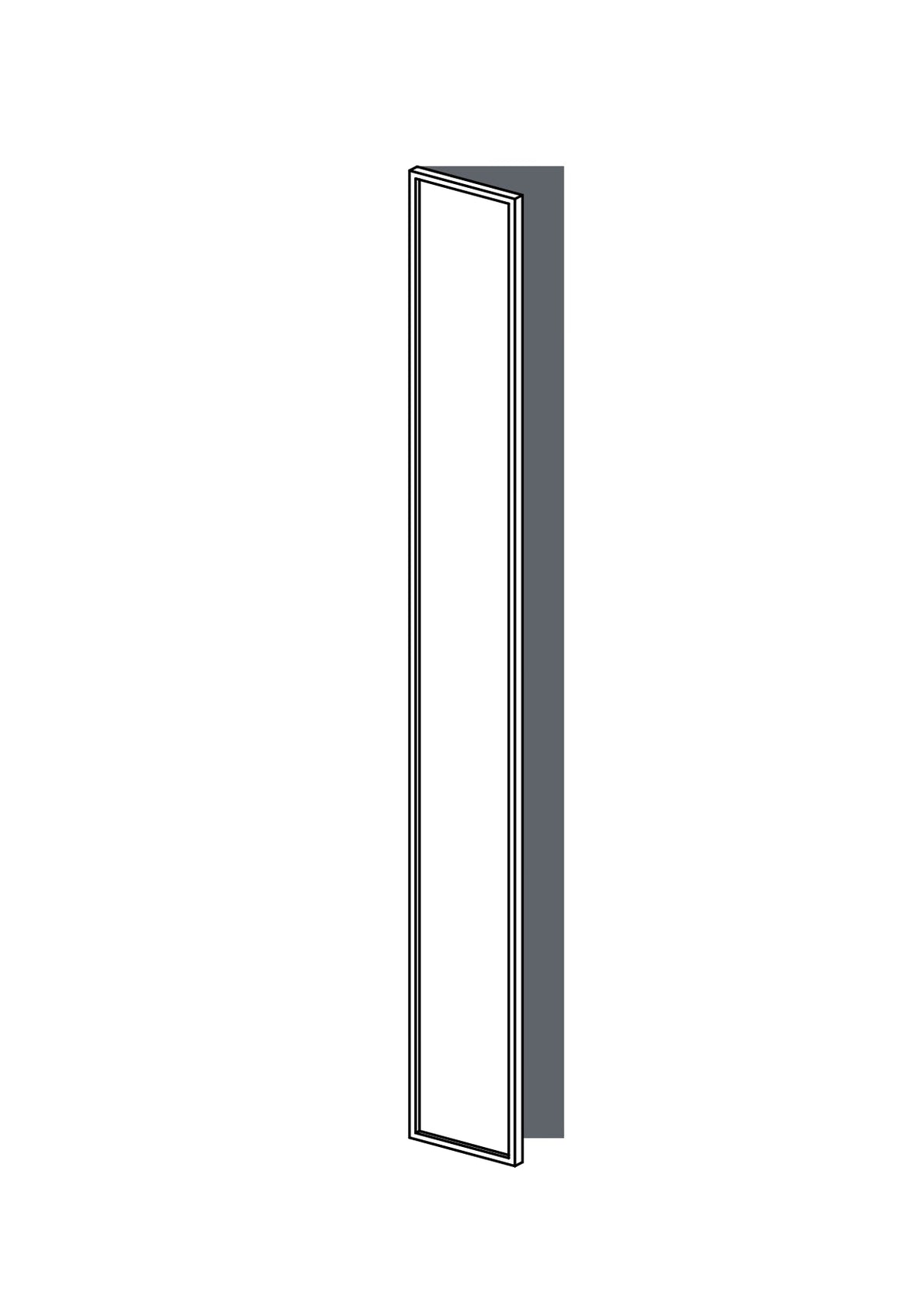 25x200 - Left Hung - Slim Shaker - Unpainted (Raw) - PAX, line drawing