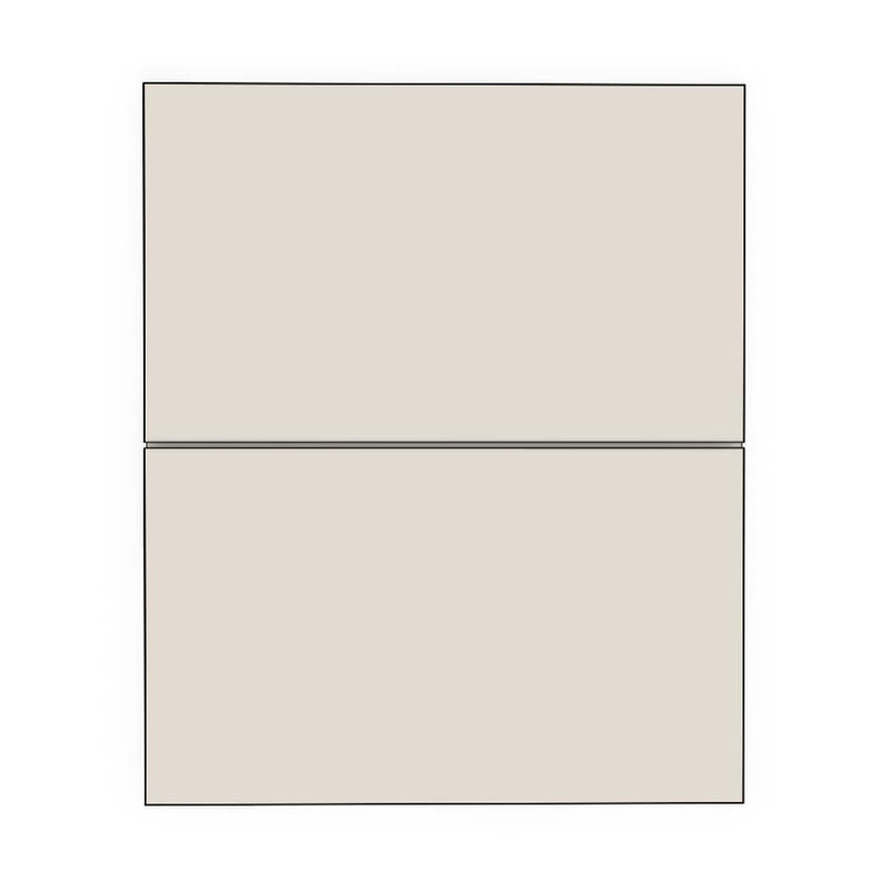 600mm 2 Drawer Panels (597x357mm) - Woodgrain, line drawing
