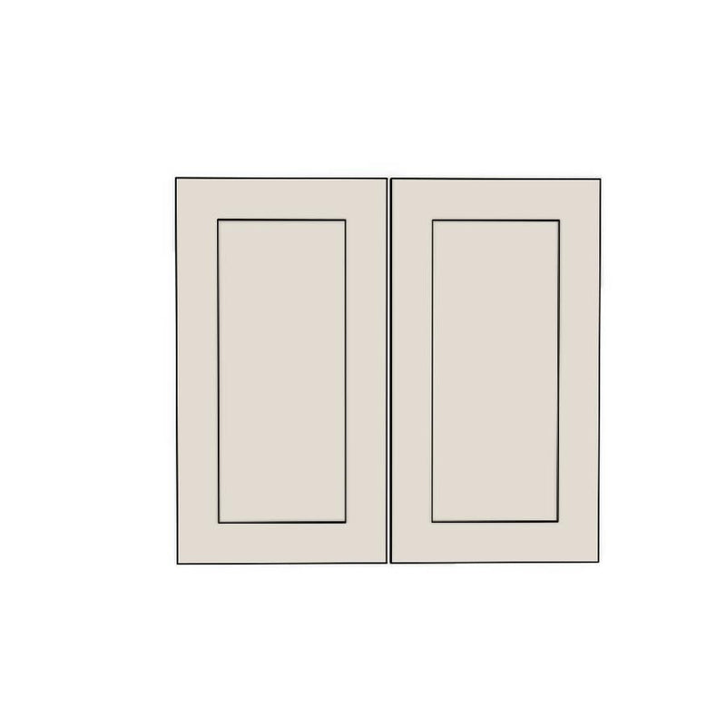 600mm Rangehood Cabinet Doors (2pk) (297x597mm) - Shaker - Unpainted (Raw), line drawing
