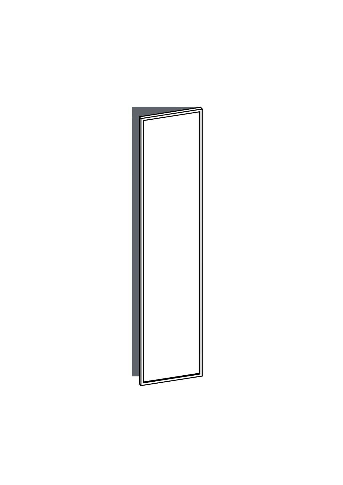 40x180 - Right Hung - Slim Shaker - Unpainted (Raw) - METOD, line drawing