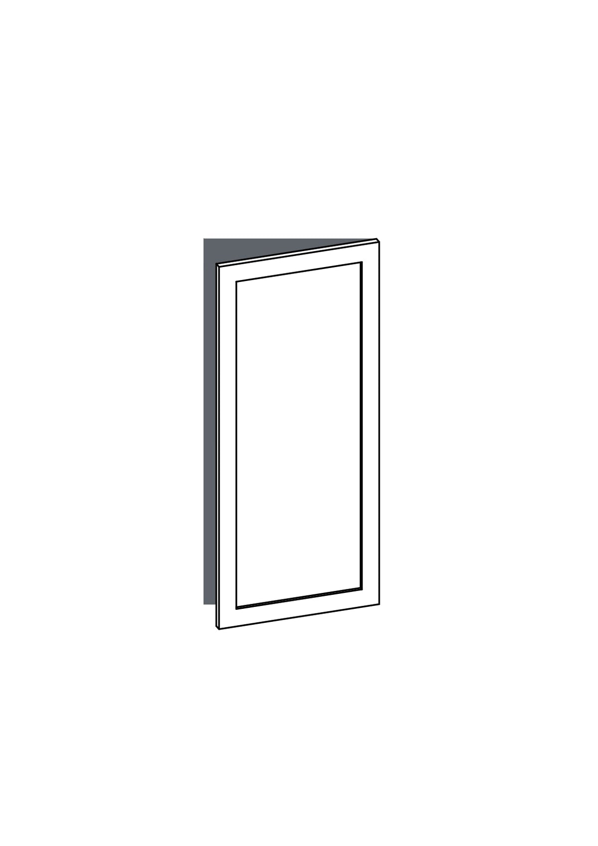 60x140 - Right Hung - Shaker - Unpainted (Raw) - METOD, line drawing