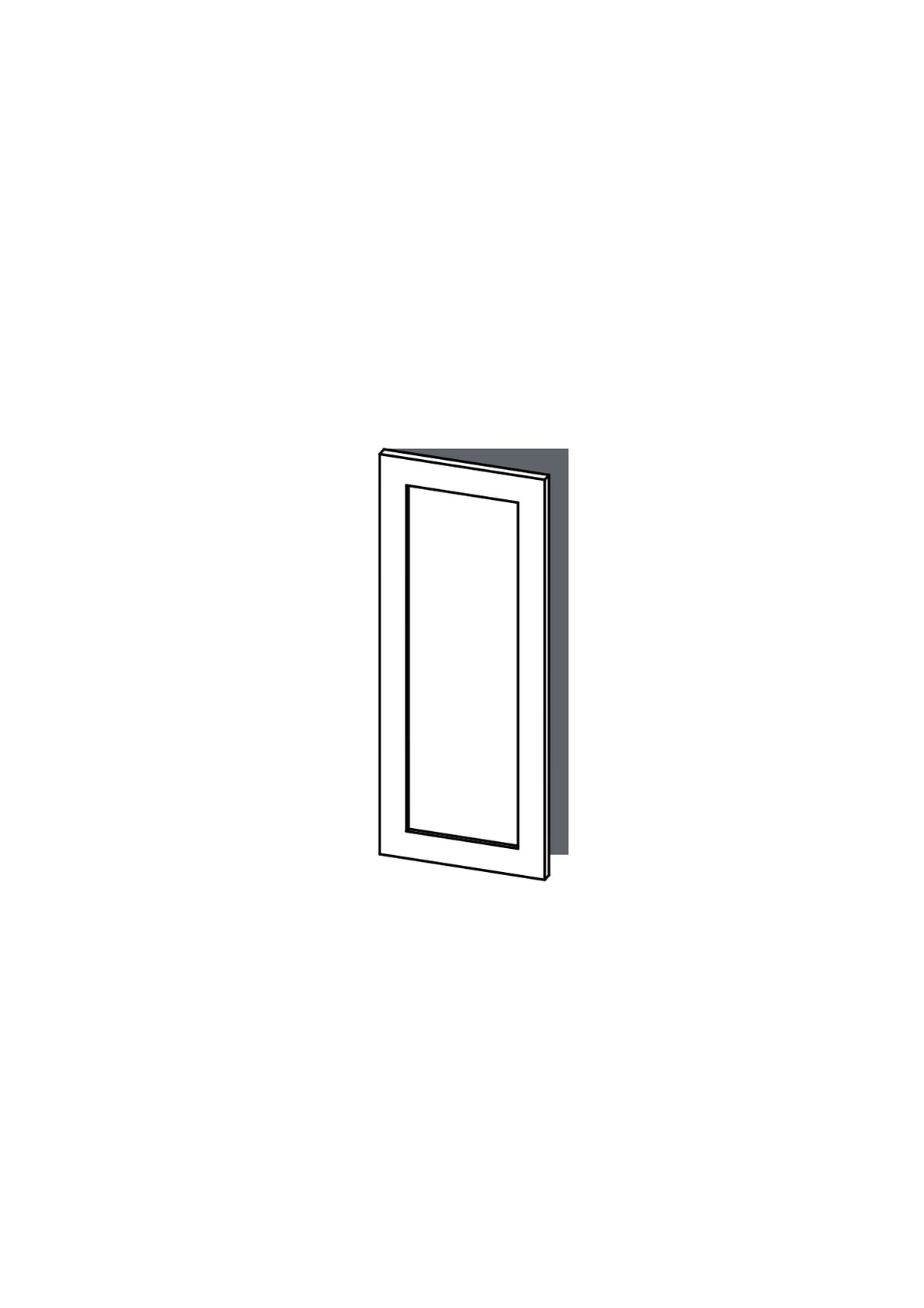 40x103 - Left Hung (Overhang) - Shaker - Unpainted (Raw) - METOD, line drawing