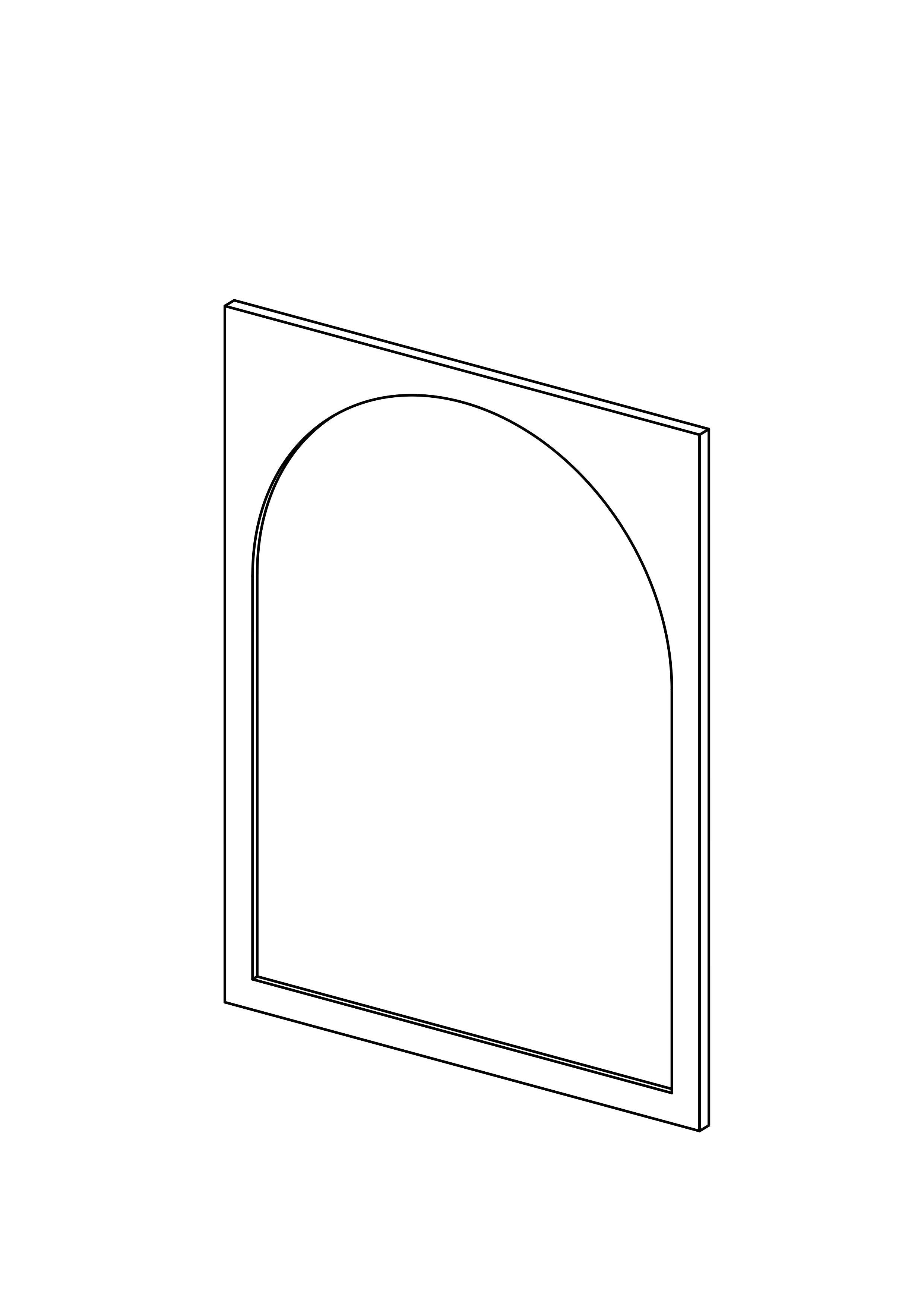 60x80 - Dishwasher - Arch - Unpainted (Raw) - METOD Door
