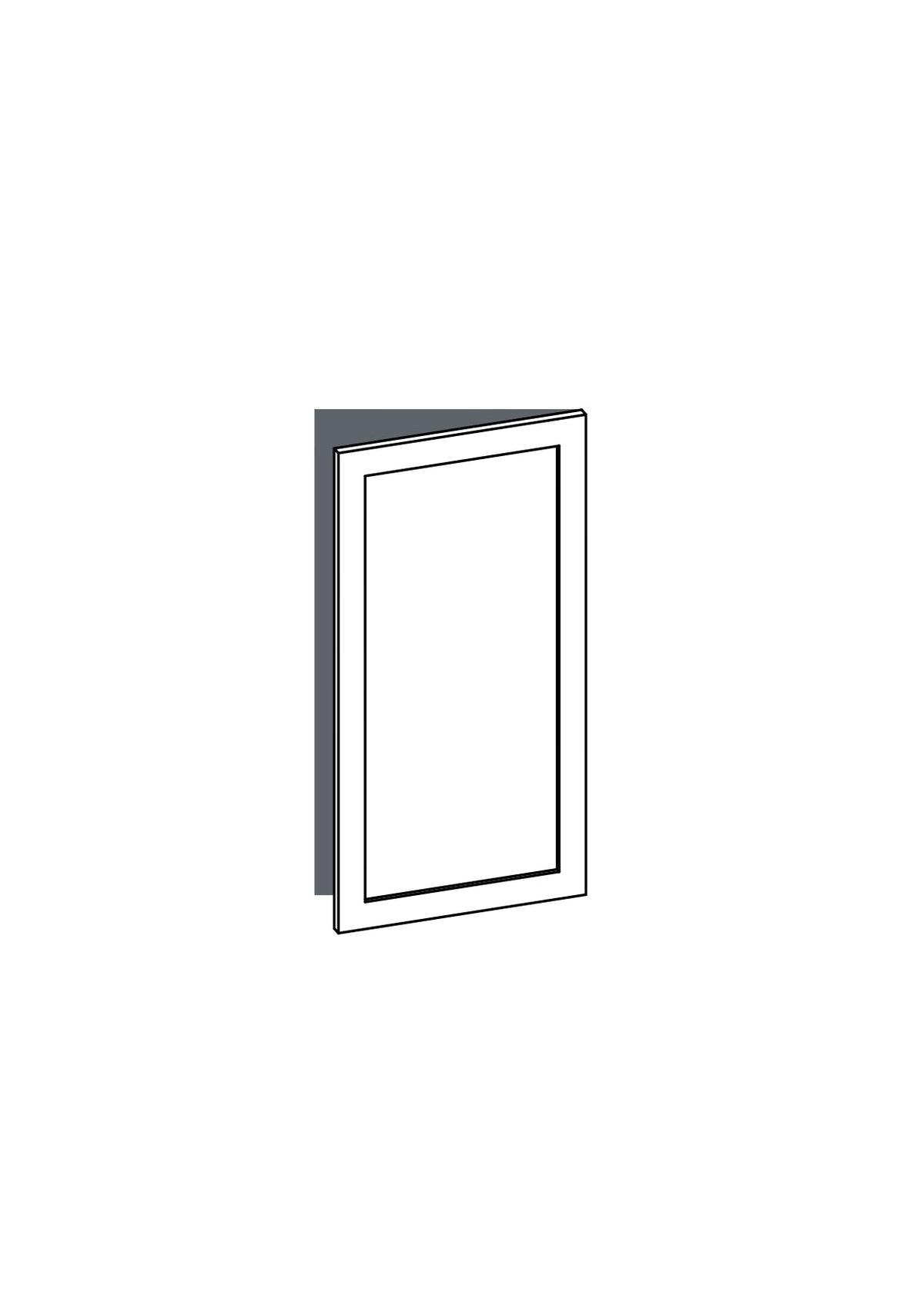 60x120 - Right Hung - Shaker - Unpainted (Raw) - METOD, line drawing