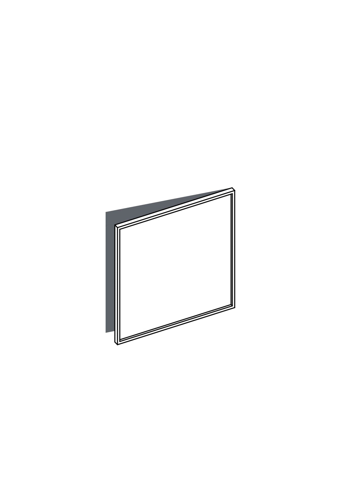 60x64 Right Hung - Slim Shaker - Unpainted (Raw) - BESTA, line drawing