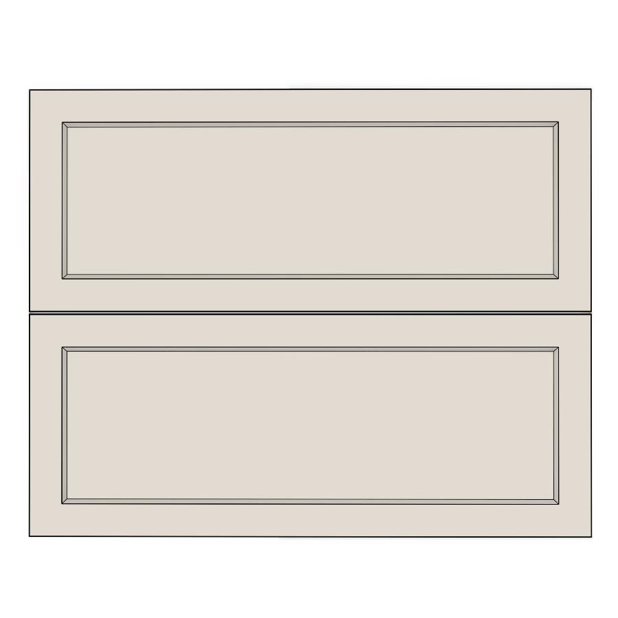 900mm 2 Drawer Panels - French Shaker - Unpainted (Raw) - KABOODLE