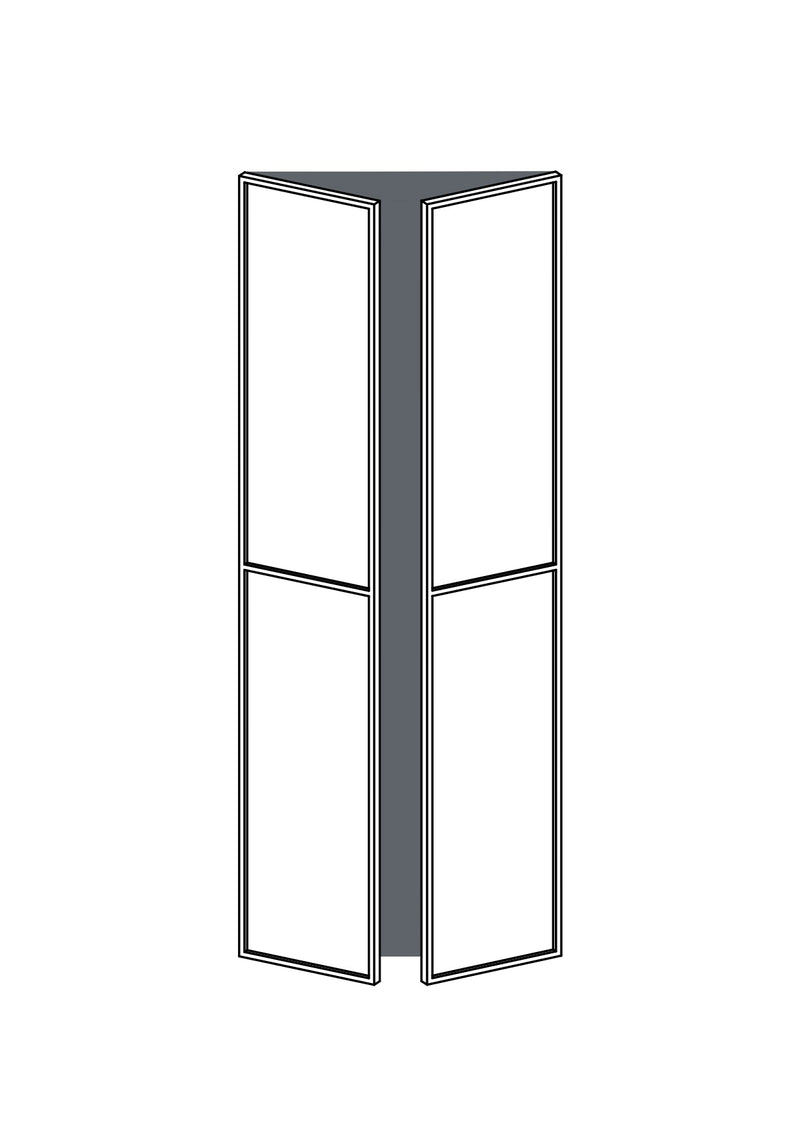 37x200 - Pair - Slim Shaker With Center Rail - Painted (2Pac Poly) - PAX - (To Fit 75cm PAX Frame), line drawing