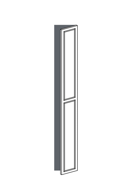 25x200 - Right Hung - French Shaker With Center Rail - Painted (2Pac Poly) - PAX, line drawing