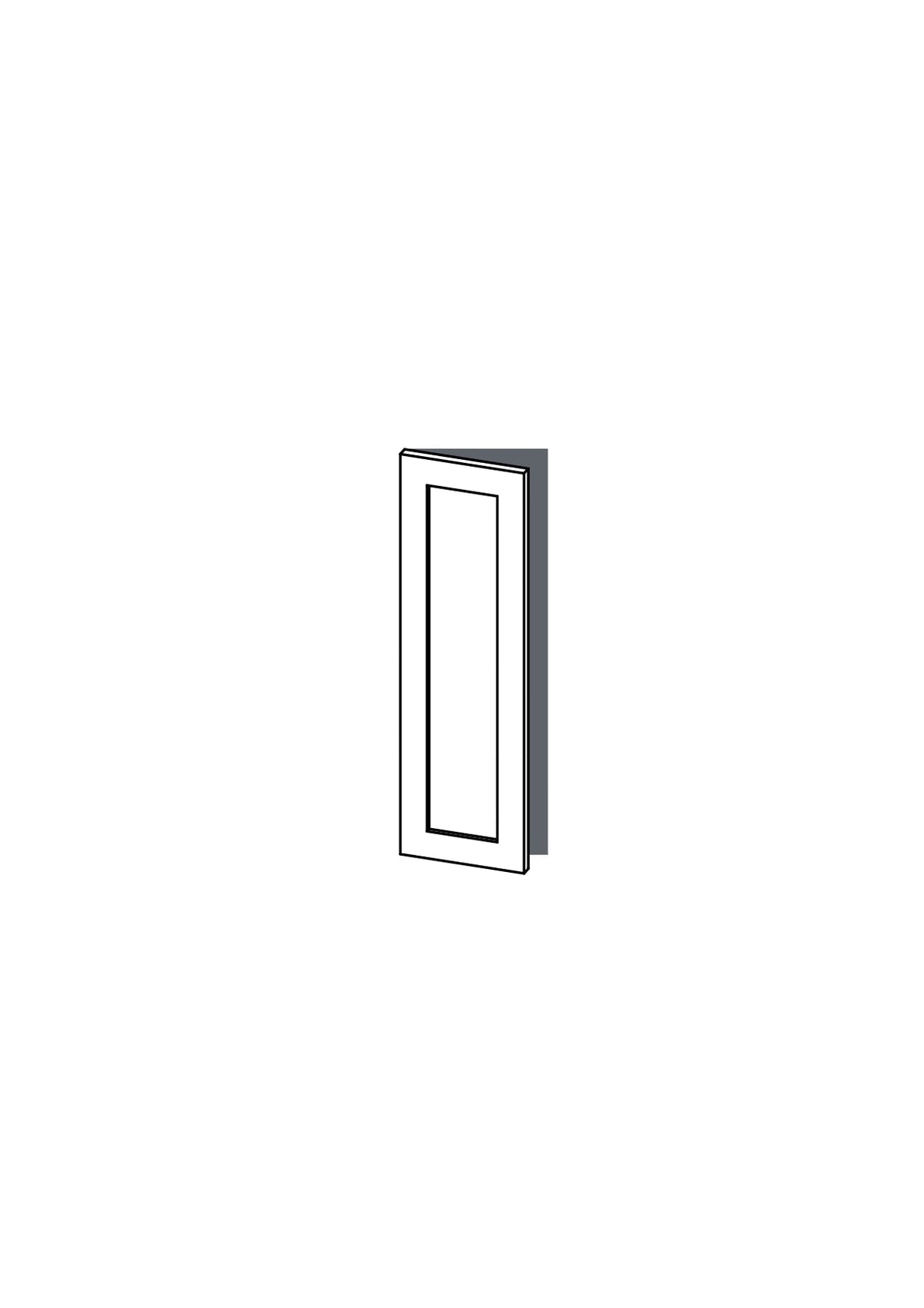 30x103 - Left Hung (Overhang) - Shaker - Unpainted (Raw) - METOD, line drawing