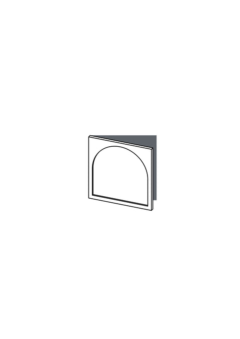 60x64 Left Hung - Arch - Unpainted (Raw) - BESTA, line drawing