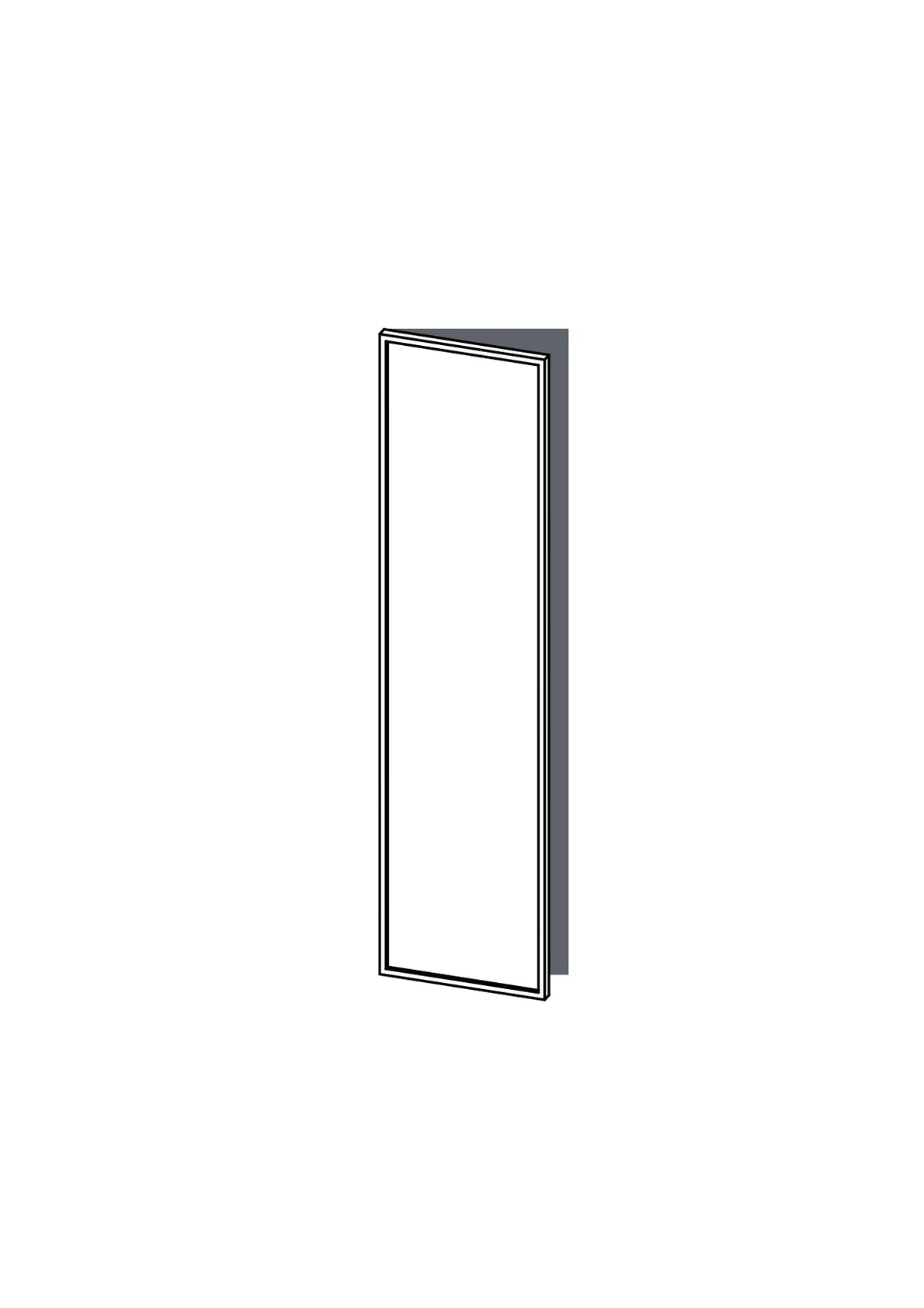 40x160 - Left Hung - Slim Shaker - Painted (2Pac Poly) - METOD, line drawing