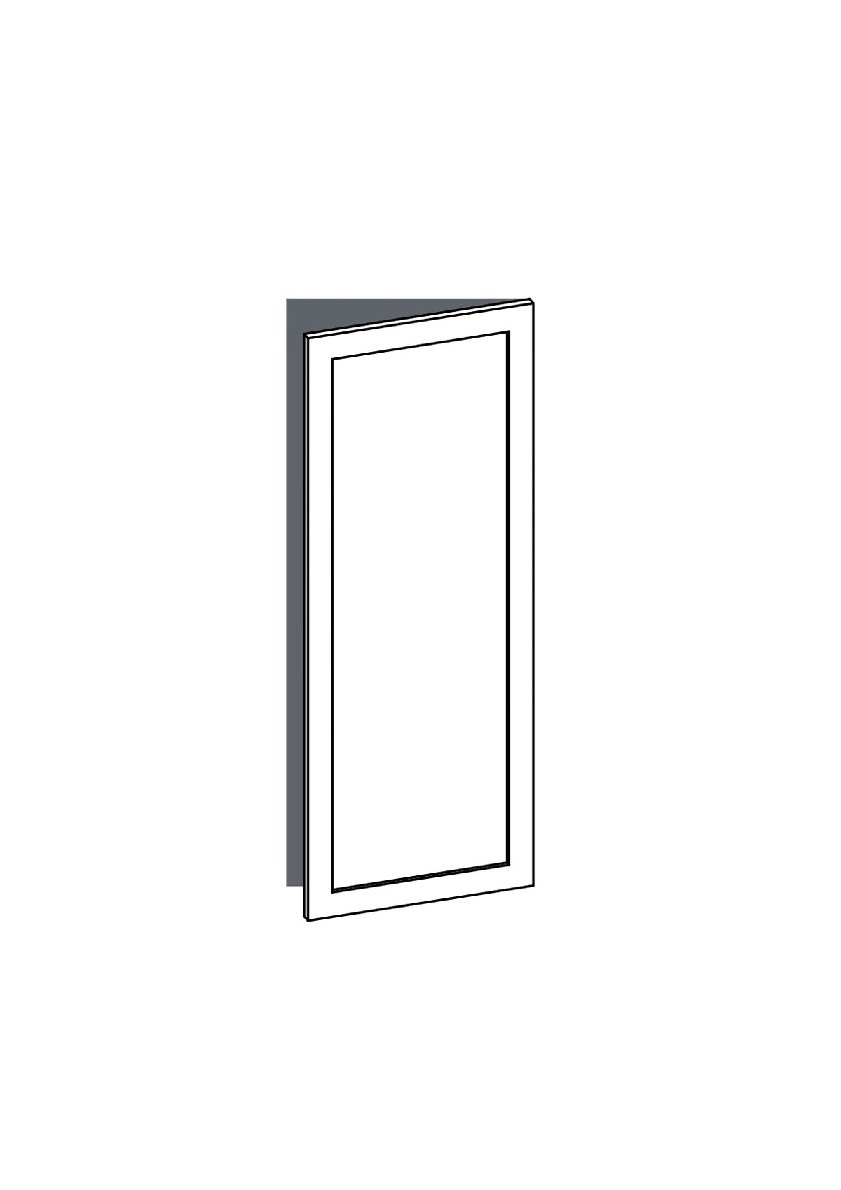60x160 - Right Hung - Shaker - Unpainted (Raw) - METOD, line drawing