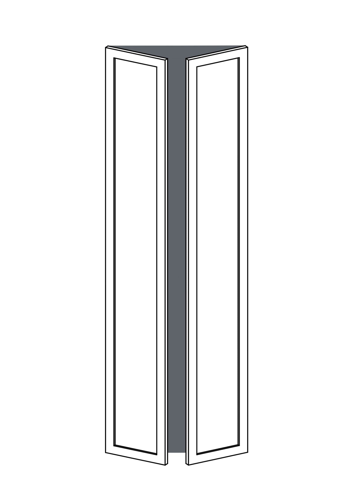 37x235 - Pair -  Shaker - Painted (2Pac Poly) - PAX - (To Fit 75cm PAX Frame), line drawing