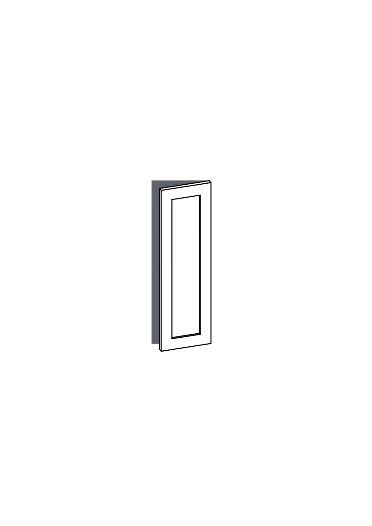 30x100 - Right Hung - Shaker - Painted (2Pac Poly) - METOD, line drawing