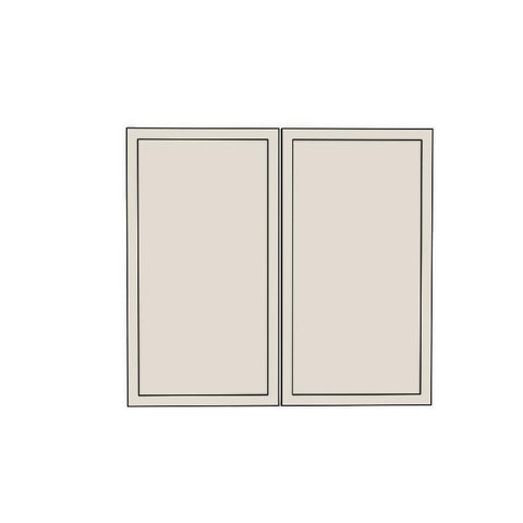 600mm Medium Rangehood Doors (2pk) (297x547mm) - Slim Shaker - Unpainted (Raw), line drawing