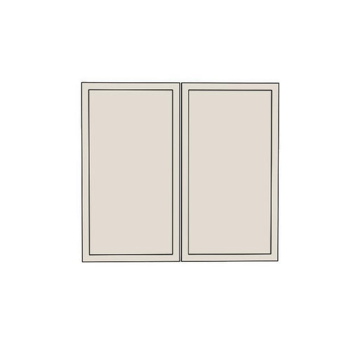 600mm Medium Rangehood Doors (2pk) (297x547mm) - Mini Shaker - Unpainted (Raw), line drawing