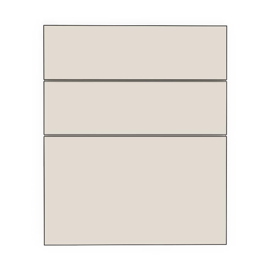 600mm 3 Drawer Panels - Plain - Unpainted (Raw) - KABOODLE