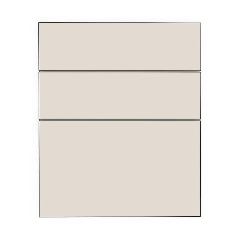 600mm 3 Drawer Panels (597x357mm, 597x177mm) - Woodgrain, line drawing