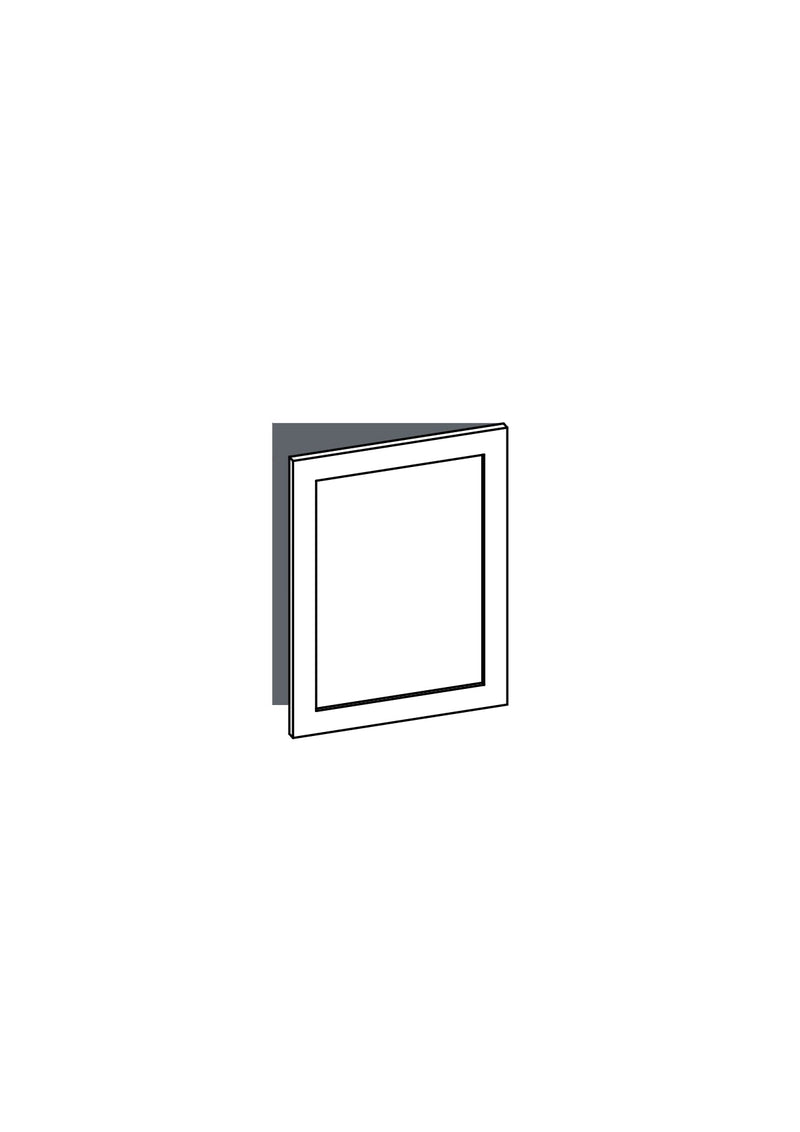 60x83 - Right Hung (Overhang) - Shaker - Painted (2Pac Poly) - METOD, line drawing