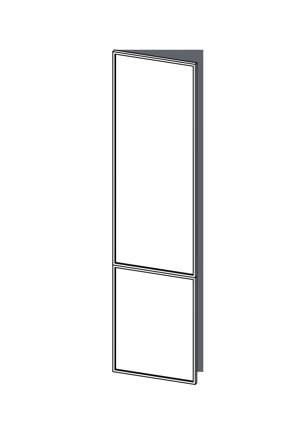 60x240 - Left Hung (Fridge) - Slim Shaker - Unpainted (Raw) - METOD, line drawing