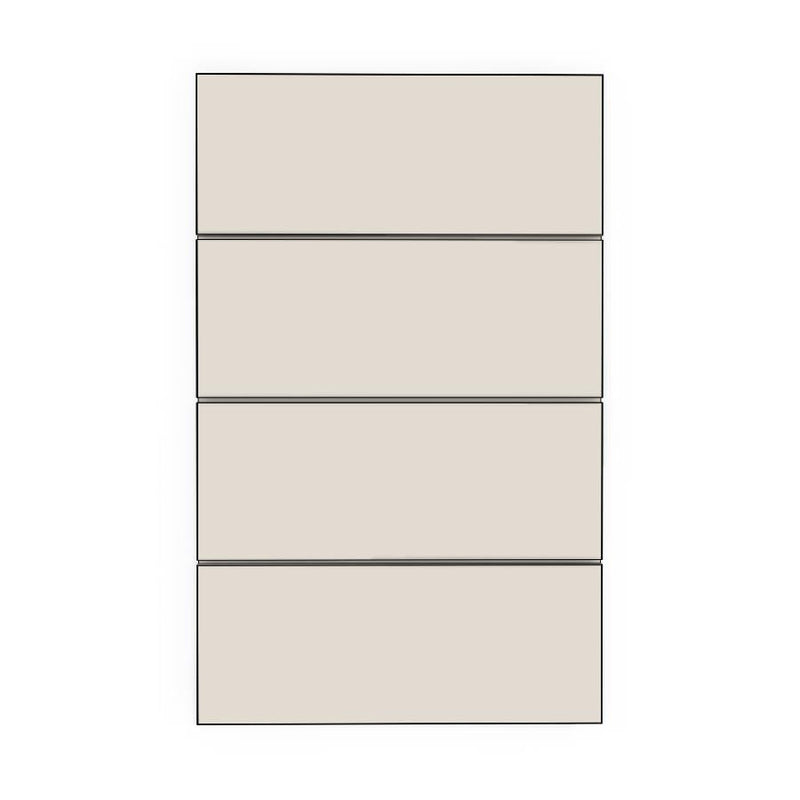 450mm 4 Drawer Panels (447x177mm) - Woodgrain, line drawing