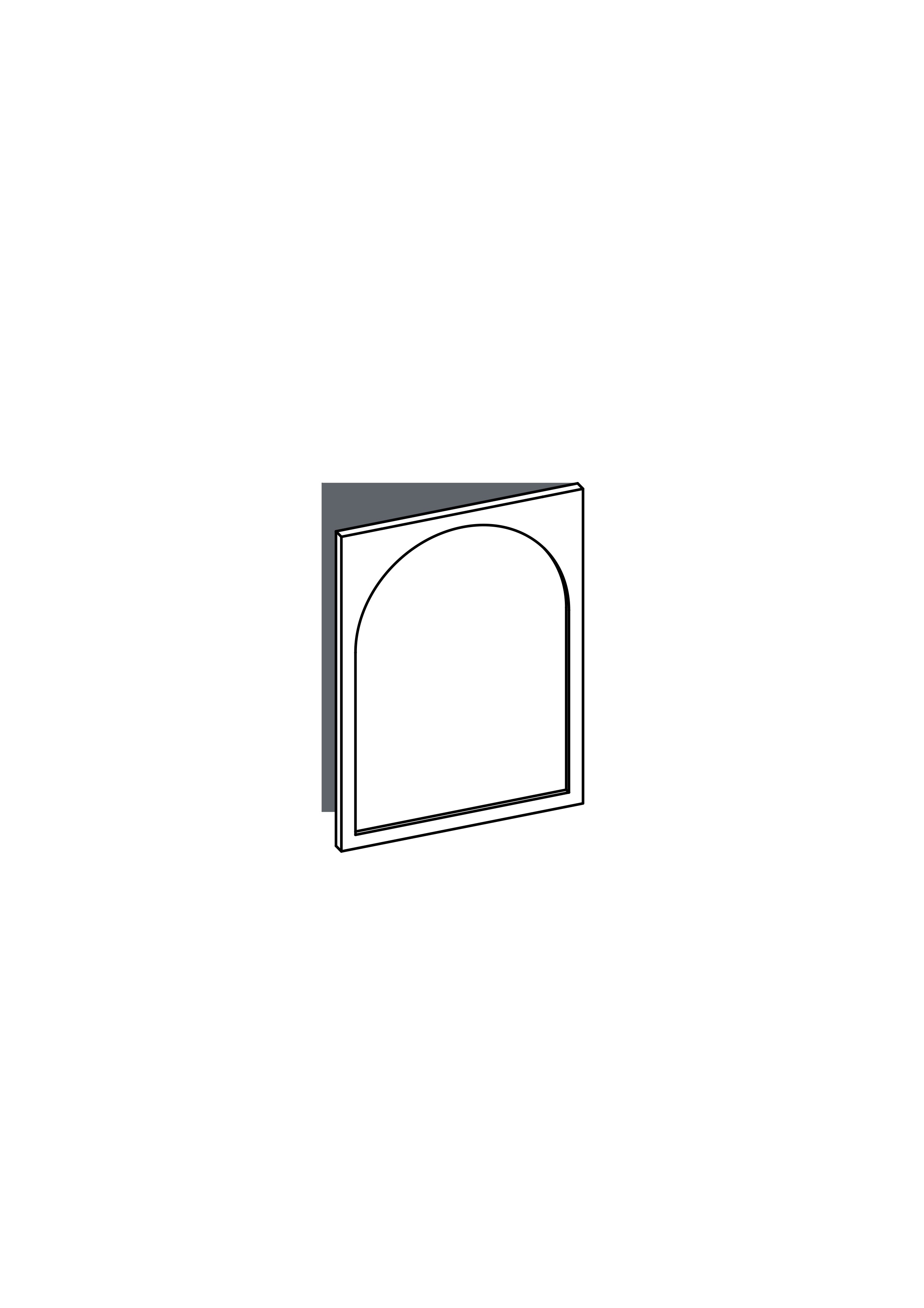 60x80 - Right Hung - Arch - Painted (2Pac Poly) - METOD