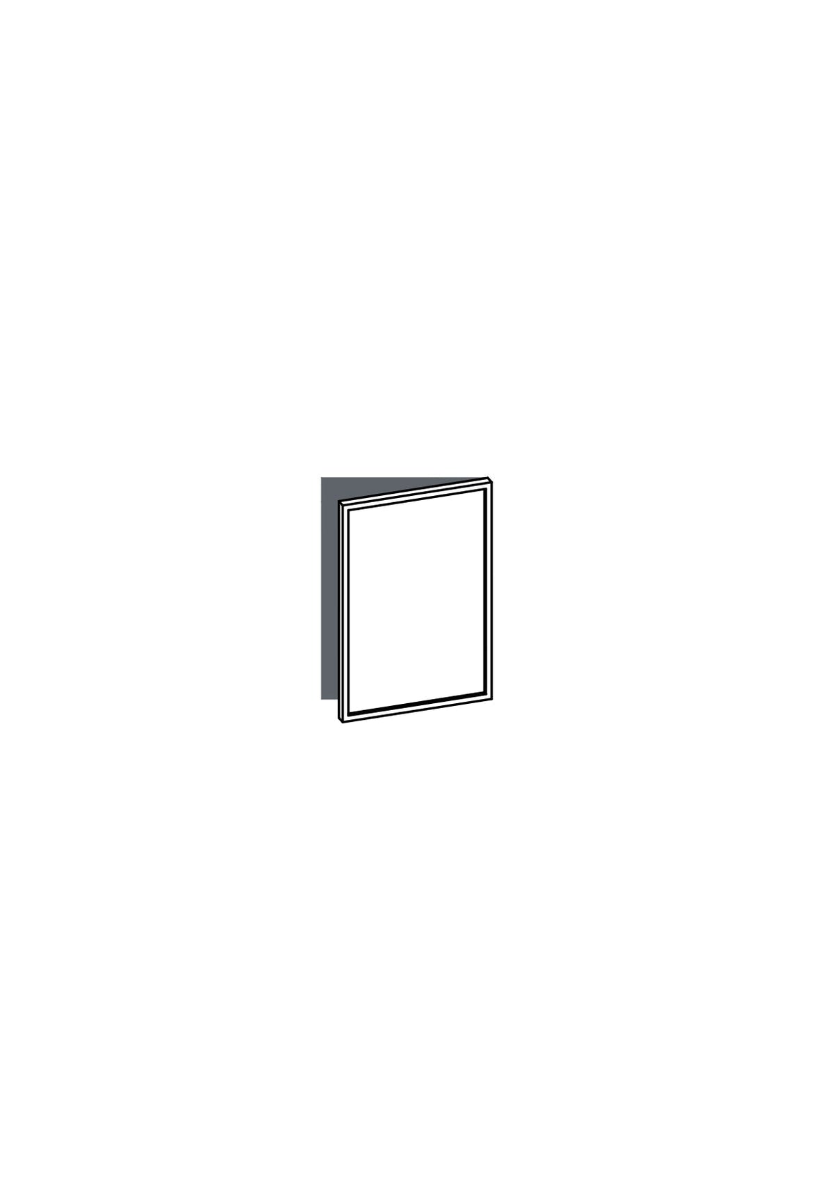 40x60 - Right Hung - Slim Shaker - Unpainted (Raw) - METOD, line drawing