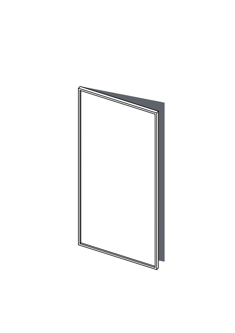 60x128 Left Hung - Slim Shaker - Unpainted (Raw) - BESTA, line drawing