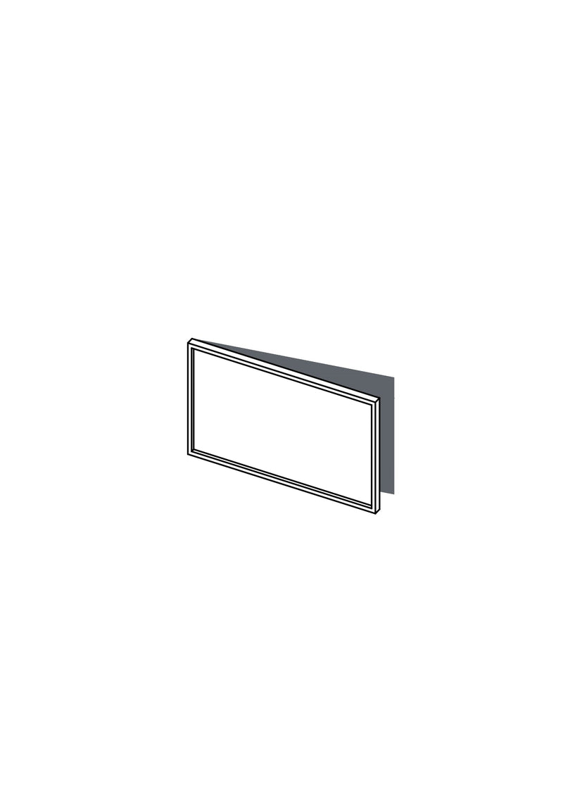 60x38 Left Hung - Slim Shaker - Unpainted (Raw) - BESTA, line drawing
