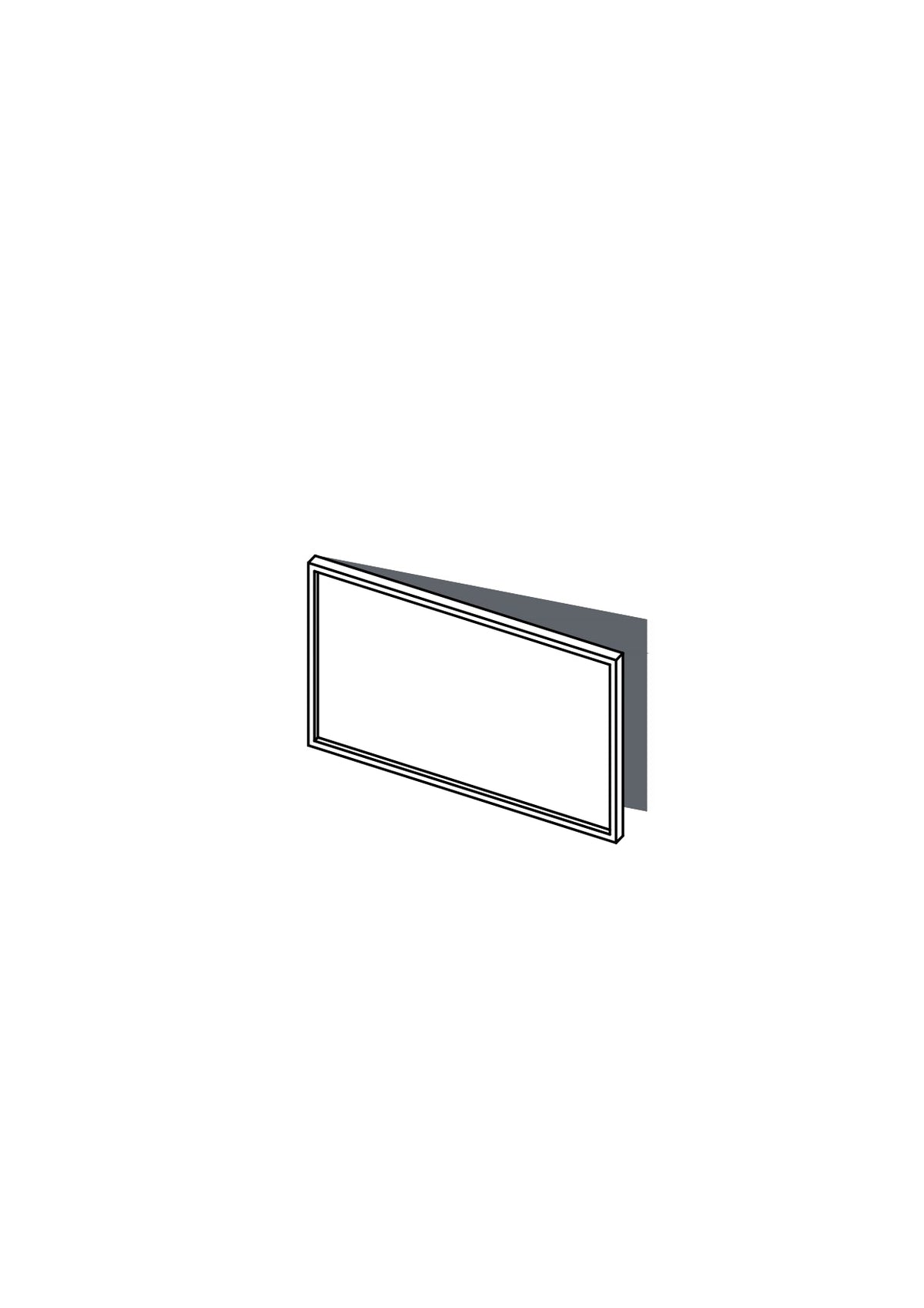 60x38  - Left Hung - Slim Shaker - Painted (2Pac Poly) - BESTA, line drawing