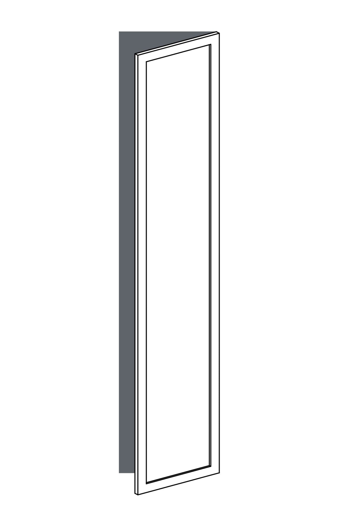 50x235 - Right Hung - Shaker - Unpainted (Raw) -  PAX, line drawing