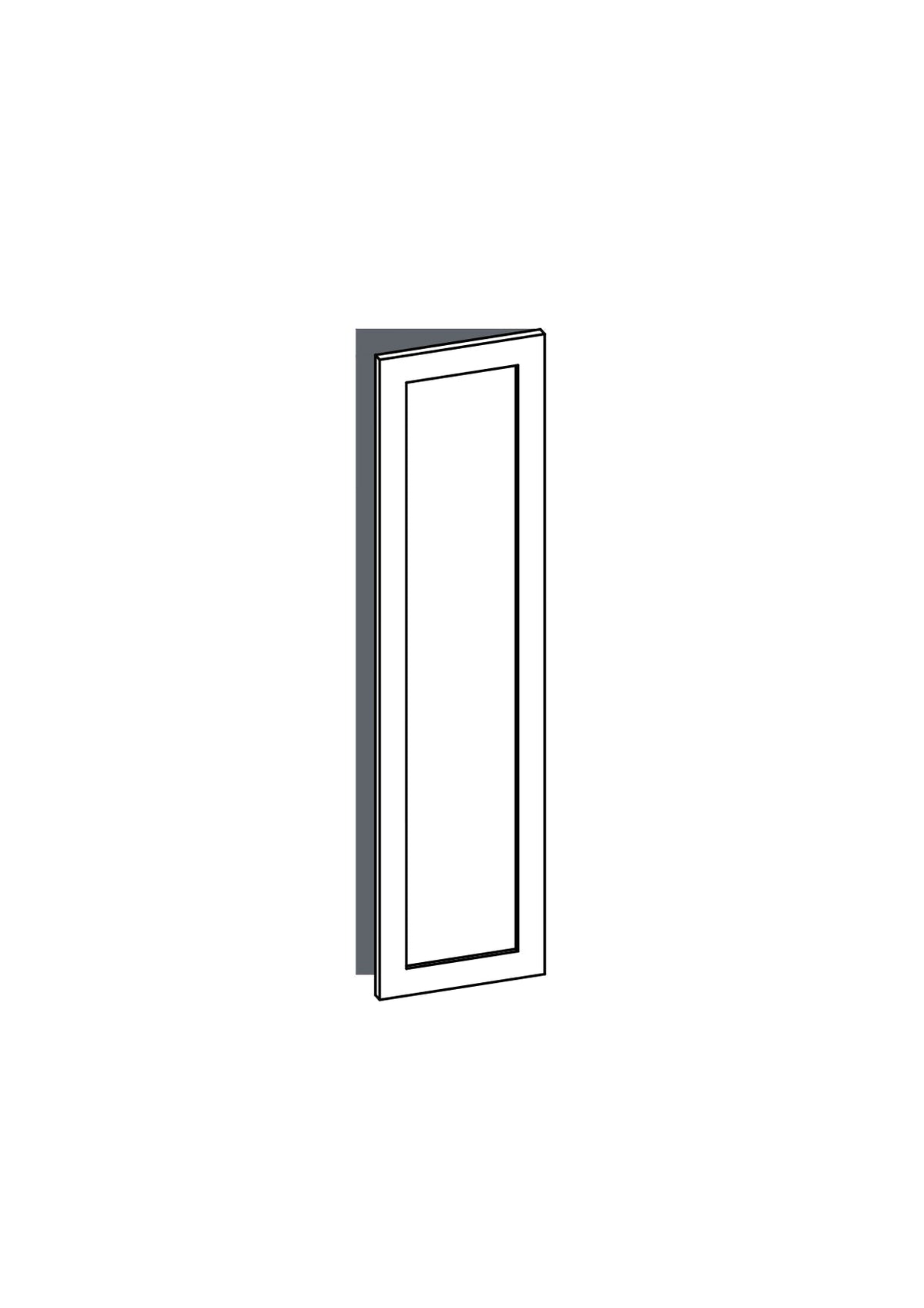 40x160 - Right Hung - Shaker - Painted (2Pac Poly) - METOD, line drawing