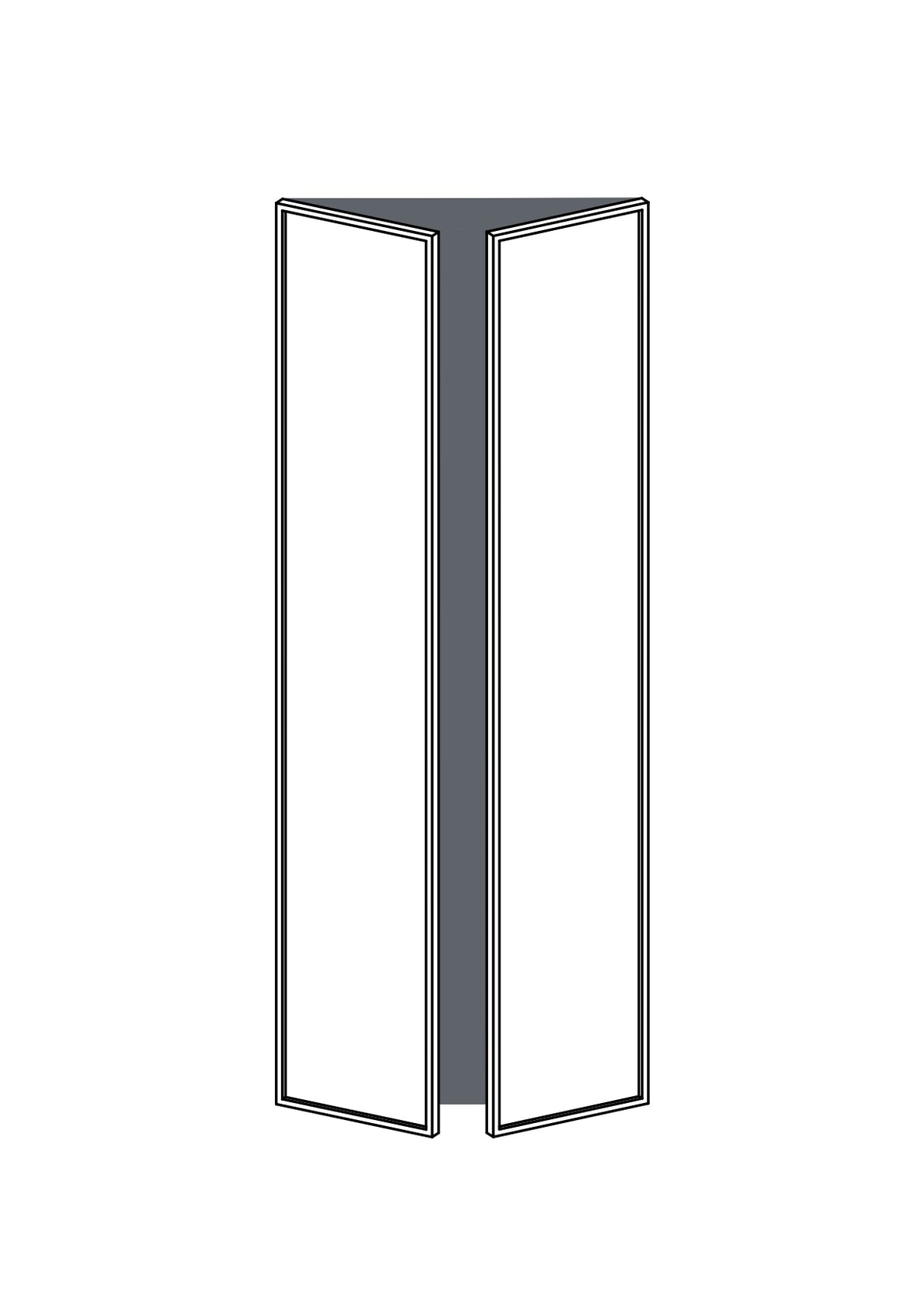 37x200 - Pair - Slim Shaker - Painted (2Pac Poly) - PAX - (To Fit 75cm PAX Frame), line drawing