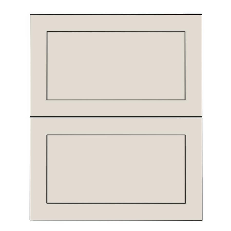 600mm 2 Drawer Panels (597x357mm) - Shaker - Painted (2Pac Poly), line drawing