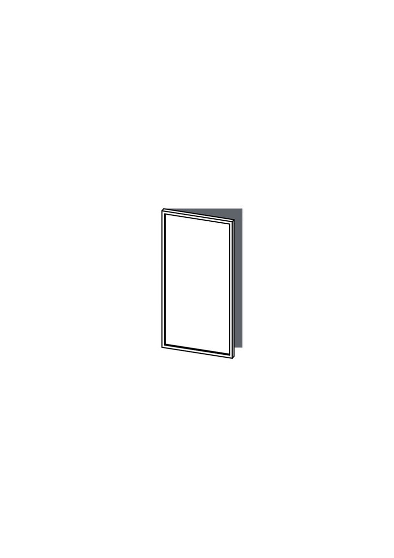 40x83 - Left Hung (Overhang) - Slim Shaker - Painted (2Pac Poly) - METOD, line drawing