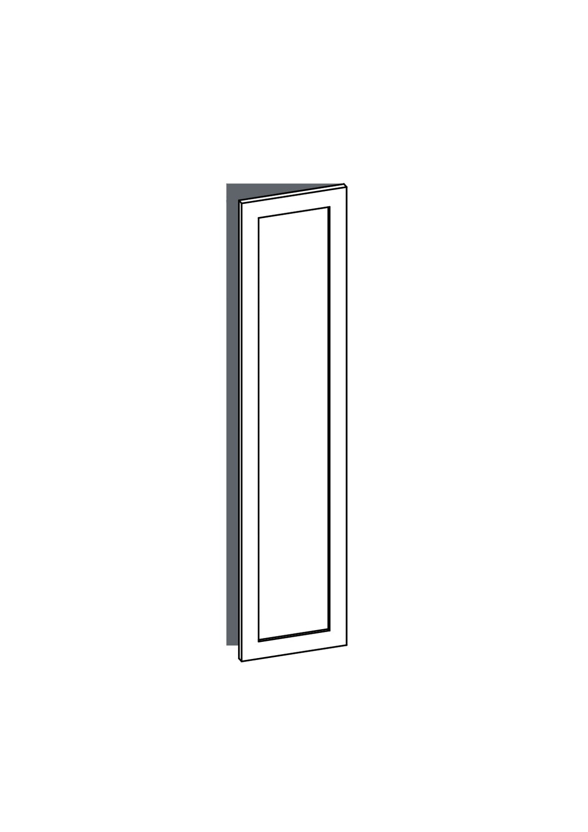 40x180 - Right Hung - Shaker - Unpainted (Raw) - METOD, line drawing