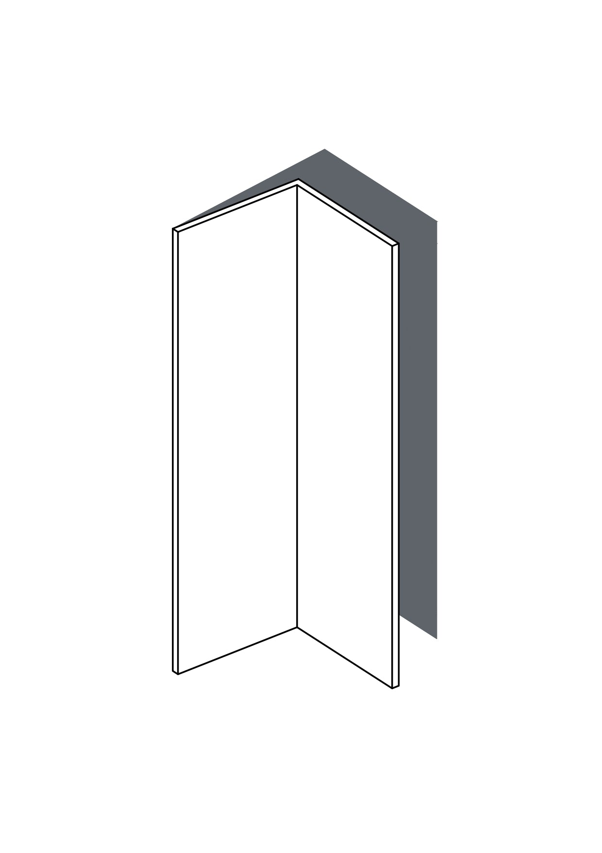 Corner Door 25x80 - Left Hung - Plain - Unpainted (Raw) - METOD