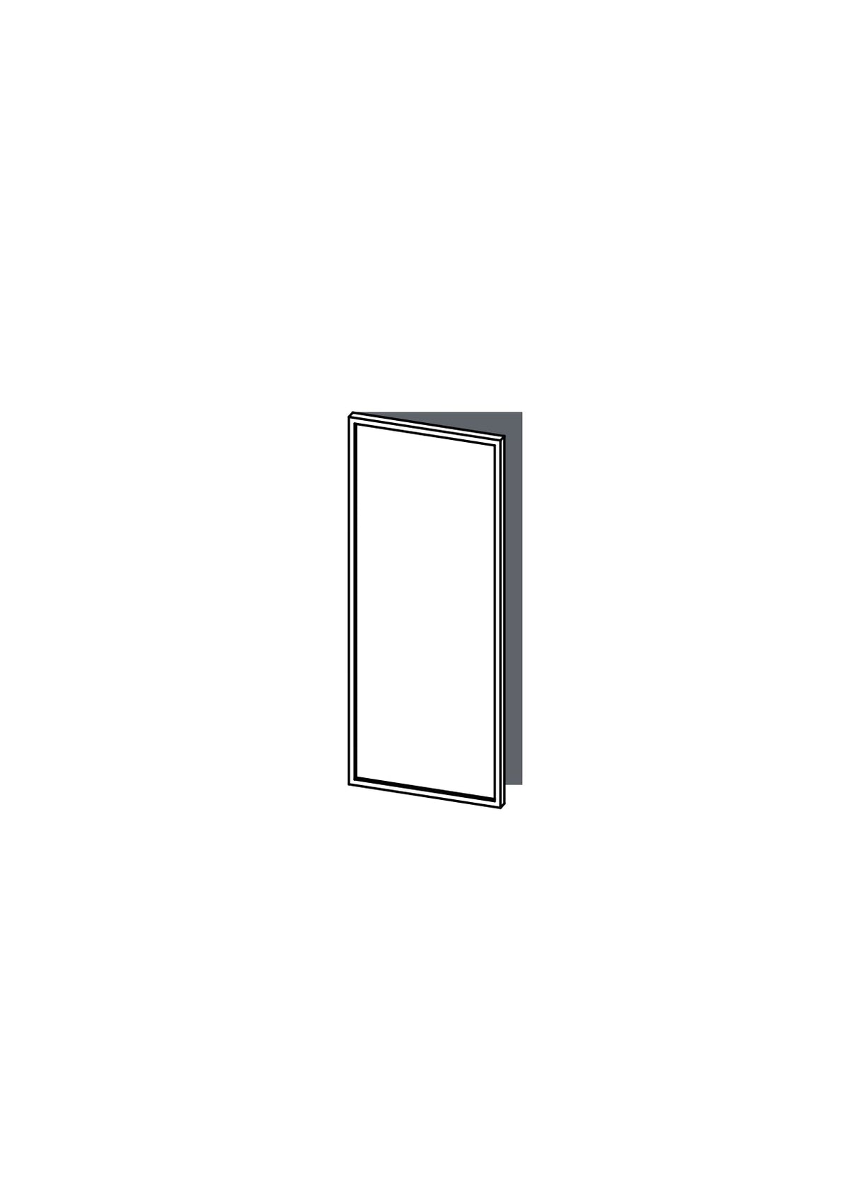 40x103 - Left Hung (Overhang) - Slim Shaker - Unpainted (Raw) - METOD, line drawing