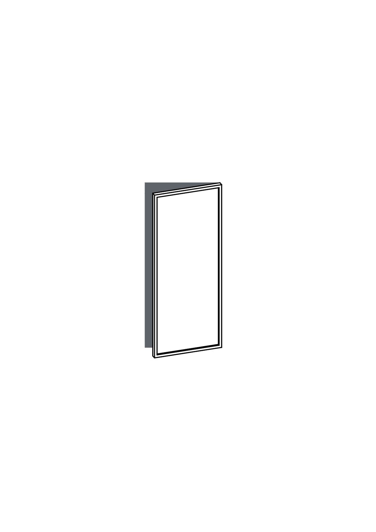 40x103 - Right Hung (Overhang) - Slim Shaker - Unpainted (Raw) - METOD, line drawing