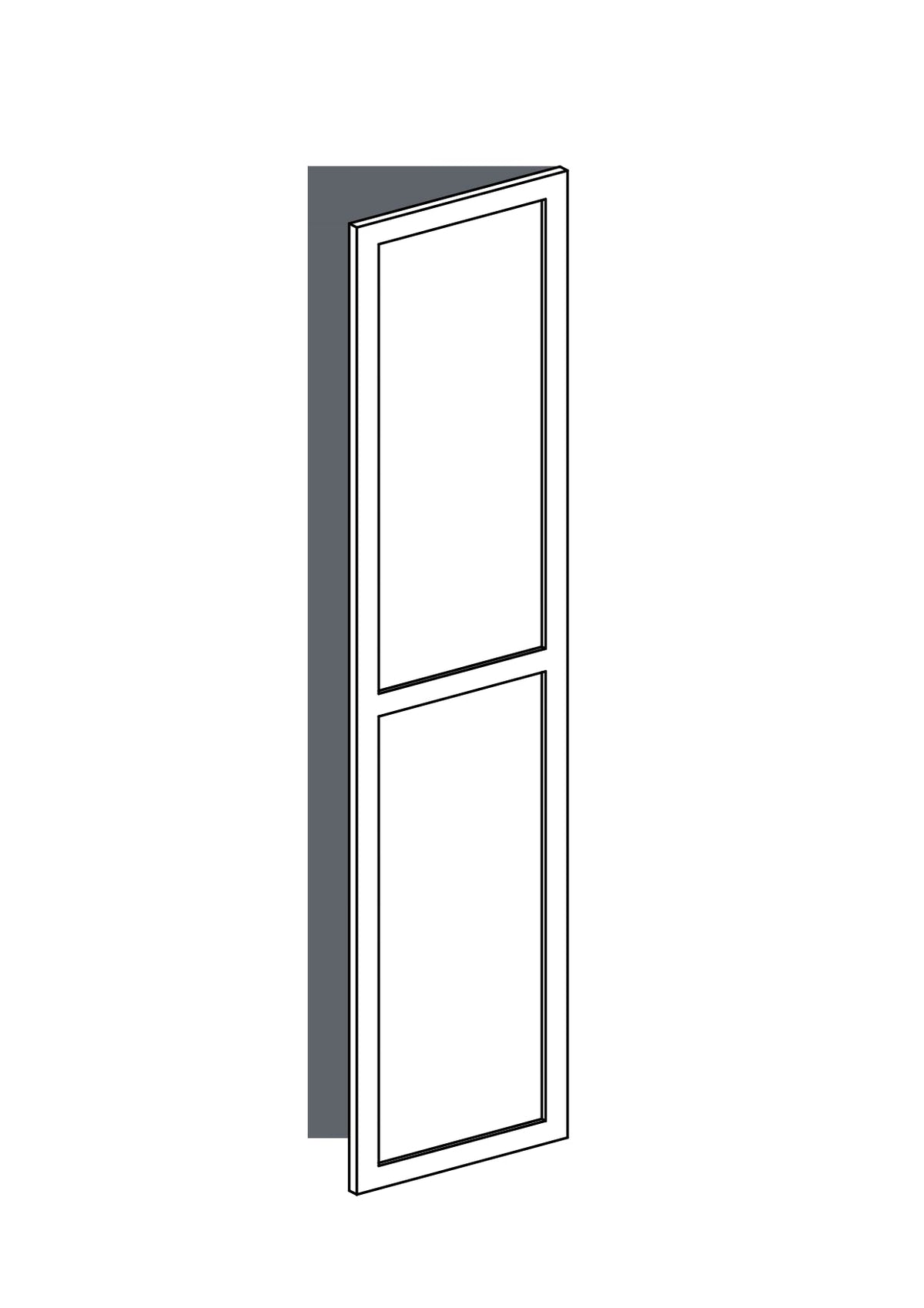 50x200 - Right Hung - Shaker With Center Rail - Painted (2Pac Poly) - PAX, line drawing