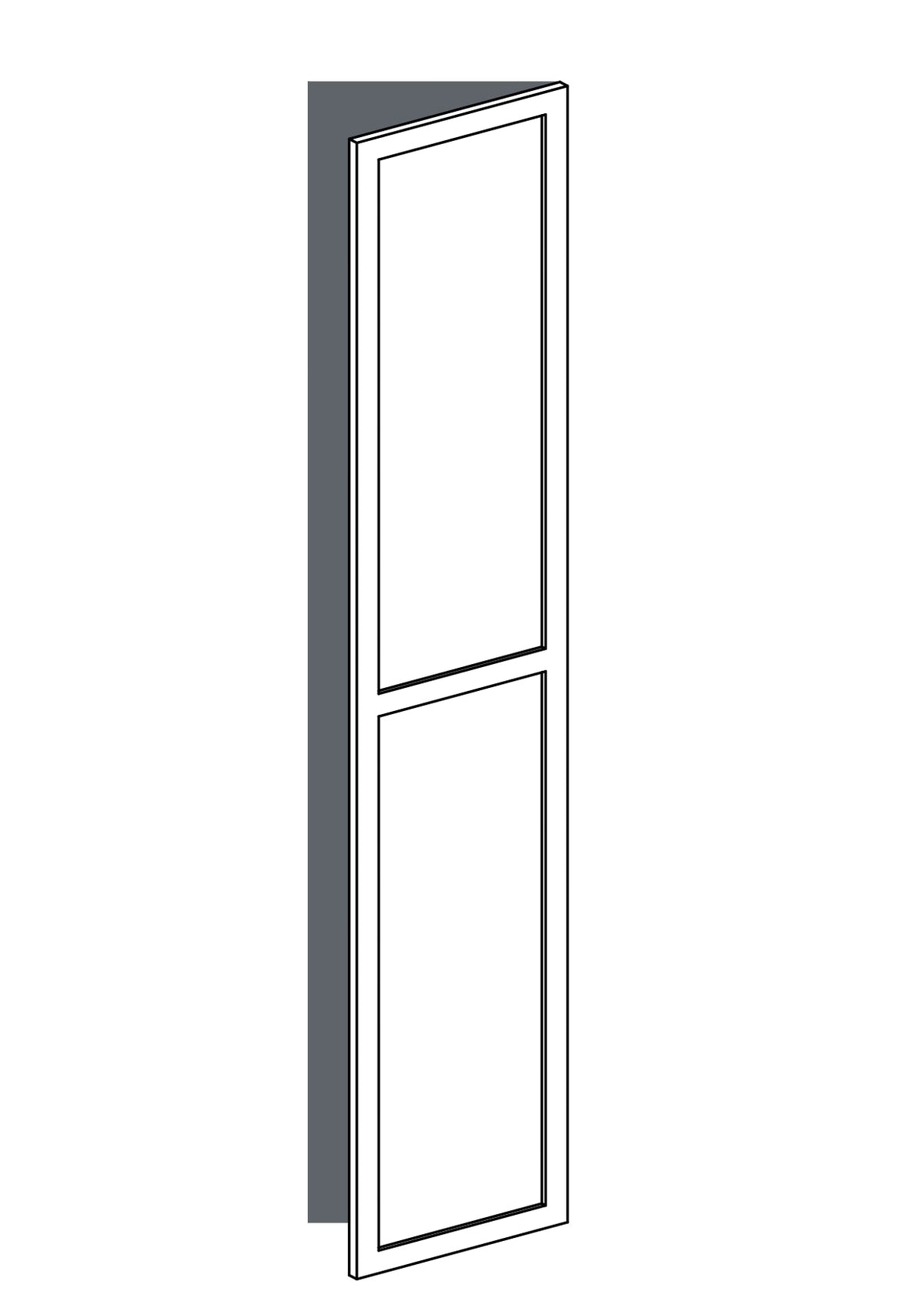 50x235 - Right Hung - Shaker With Center Rail - Painted (2Pac Poly) - PAX, line drawing