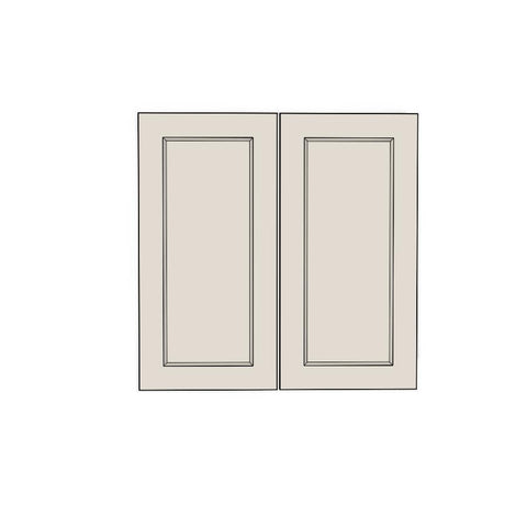 600mm Rangehood Cabinet Doors (2pk) (297x597mm) - French Shaker - Painted (2Pac Poly), line drawing
