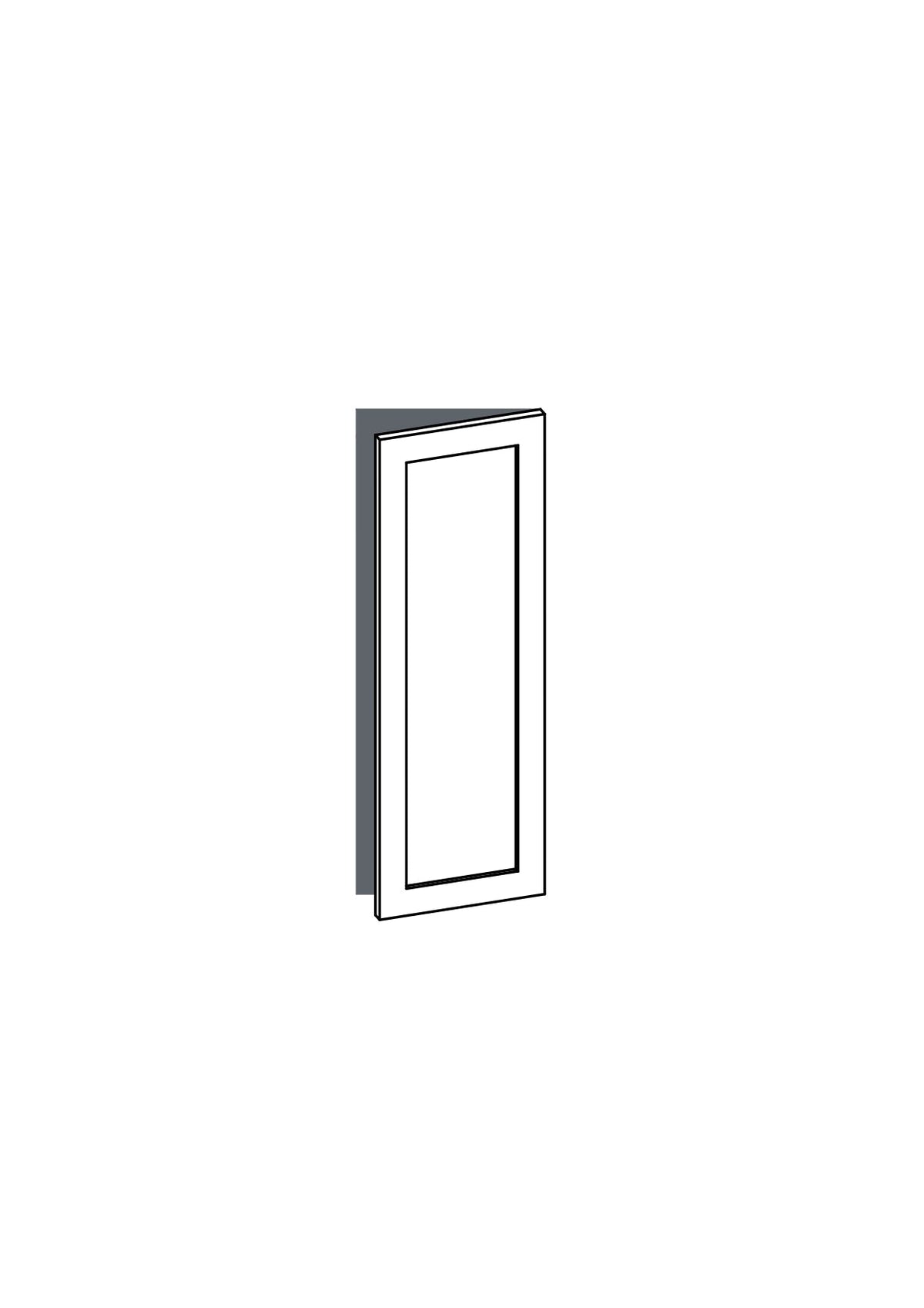 40x120 - Right Hung - Shaker - Unpainted (Raw) - METOD, line drawing