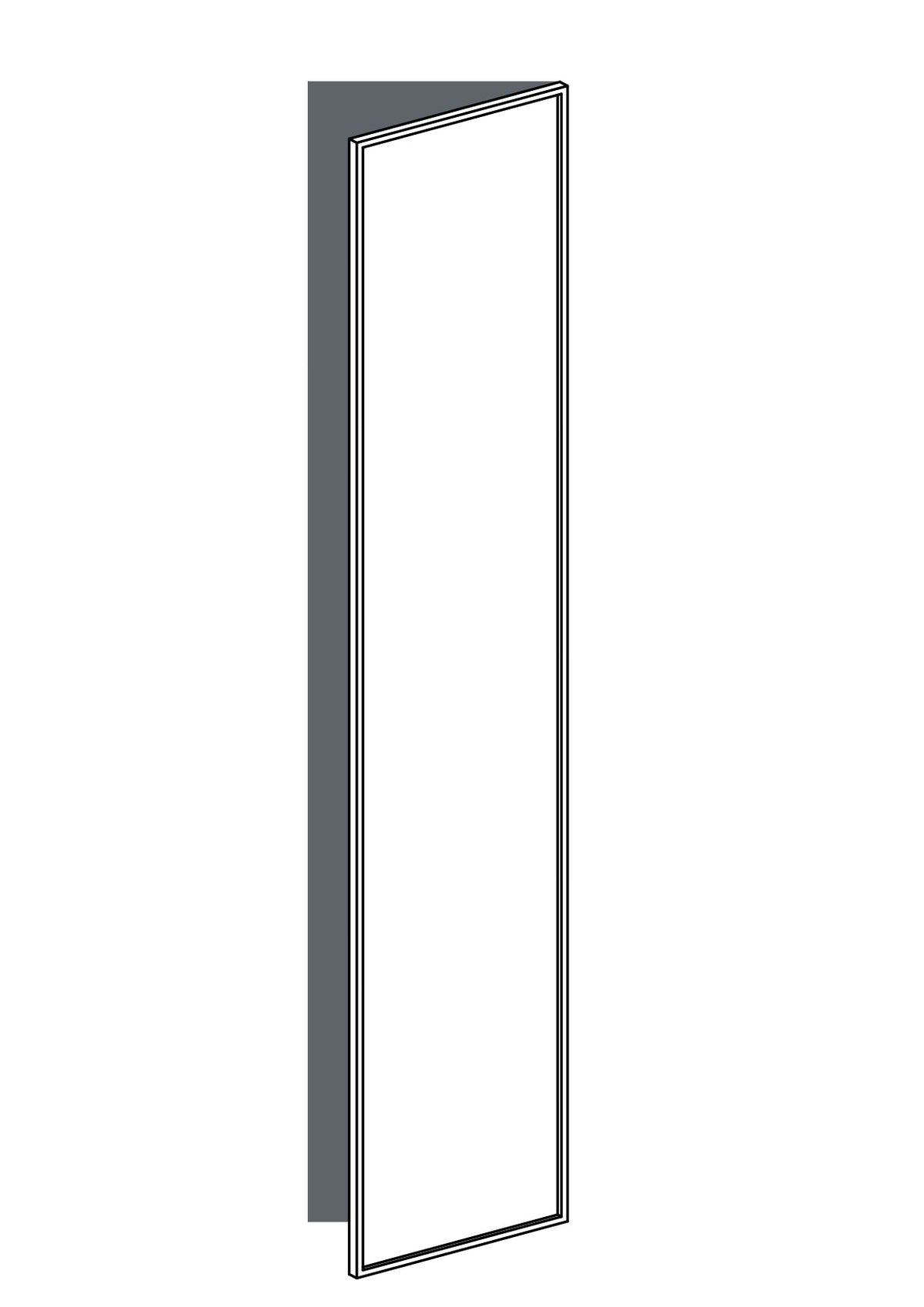 50x235 - Right Hung - Slim Shaker - Painted (2Pac Poly) - PAX, line drawing